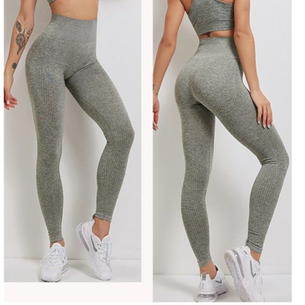 Balance Athletica Gray Stretch Athleisure Running Yoga Leggings P4386